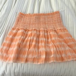 Chloe Oliver orange and white smocked skirt. Size small but fits like a medium
